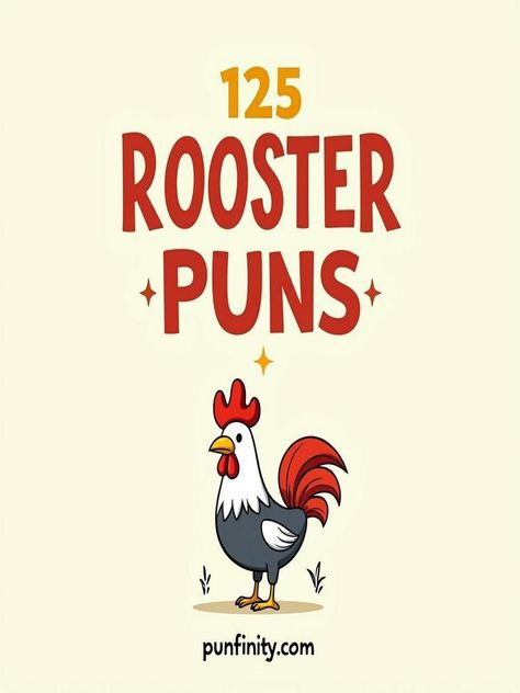 rooster puns Rooster Quotes Funny, Chicken Puns, Egg Puns, Starting A Podcast, Comedy Club, Chicken Humor, Word Play, Talent Show, One Liner