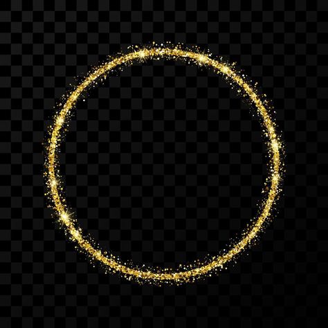 Gold glitter frame. Circle frame with shiny stars and sparkles on dark transparent background. Vector illustration Glitter Circle Frame, Background Circle Frame, Circle Photo Frame, Circle Frame Design, Gold Circle Frames, Frame Circle, Photo Collage Design, Glitter Frame, Paper Background Design