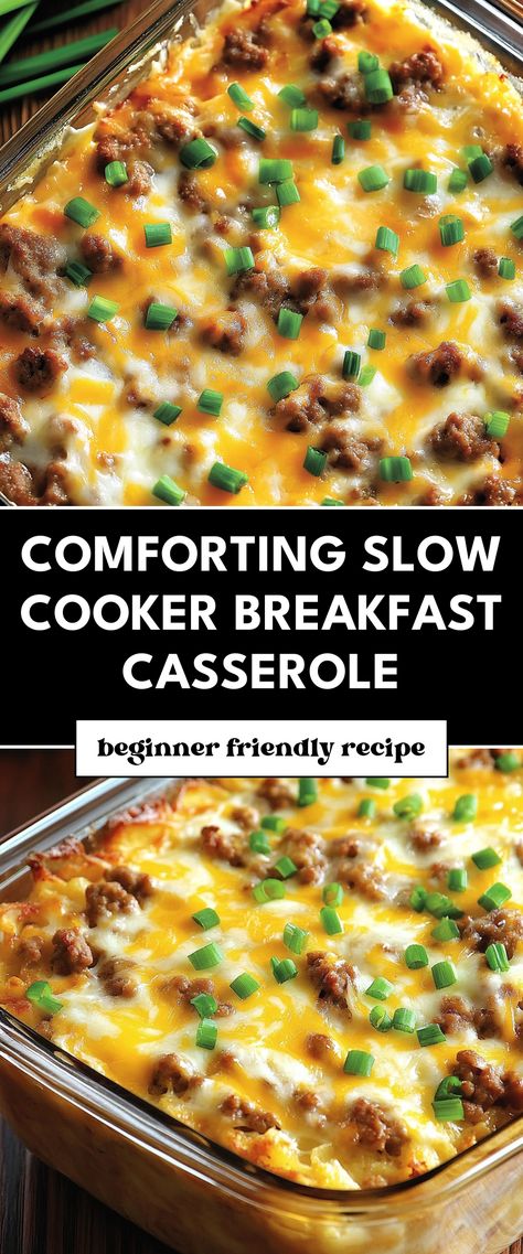 Image for Comforting Slow Cooker Breakfast Casserole Breakfast Casserole In Crockpot Easy, Crock Pot Egg Casserole Overnight, Same Day Breakfast Casserole, Overnight Breakfast Casserole With Crescent Rolls, Easy Make Ahead Meals Dinners, Quick And Easy Slow Cooker Recipes, Make Ahead Crockpot Meals, Breakfast Slow Cooker Recipes, Best Overnight Breakfast Casserole