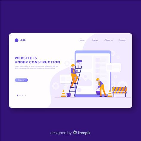 Construction Landing Page, Under Construction Website, Under Construction Theme, Wordpress Landing Page, Best Landing Pages, Construction Signs, Landing Page Builder, Computer Coding, Construction Theme