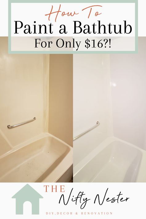 Diy Tub, Bathtub Makeover, Tub Refinishing, Makeover Kamar Mandi, Painting Bathtub, Tile Refinishing, Old Bathtub, Bathtub Surround, Diy Bathtub