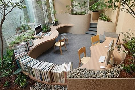 Plant Office Design, Office Architecture, Interior Office, Office Designs, Library Design, Coworking Space, Garden Office, Office Interior Design, Office Spaces