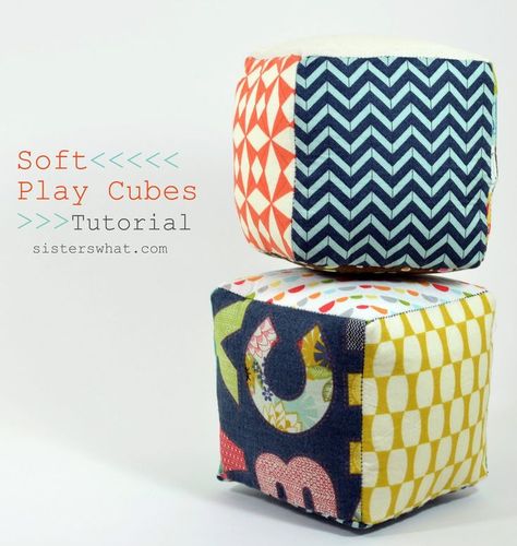 How To Sew A Cube, Soft Baby Toys To Sew, Sew Toys, Soft Blocks, Sew Baby, Fabric Balls, Baby Toys Diy, Toy Sewing, Play Cube