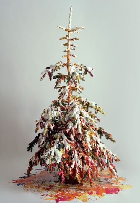 Sarah May Sarah May, Unique Christmas Trees, Christmas Tree Painting, Winter Wonderland Christmas, New Year Decor, Christmas Makes, Modern Holiday, Sculpture Installation, Holiday Inspiration