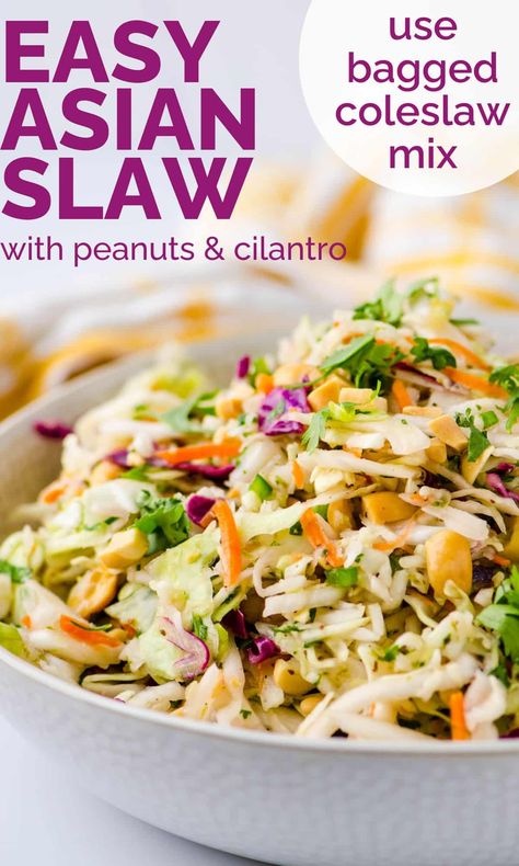 Japanese Slaw Recipe, Asian Slaw Salad, Hawaiian Salad, Asian Slaw Recipe, Broccoli Slaw Recipes, Asian Salad Recipe, Slaw Salad, Asian Coleslaw, Asian Appetizers