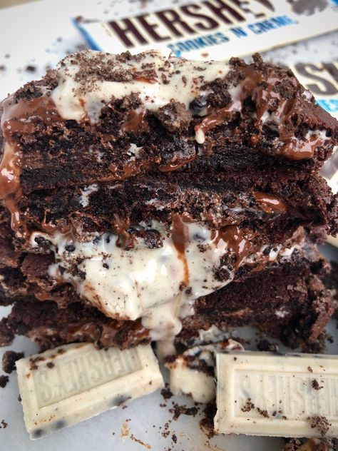 Double Chocolate Oreo Cookies, Cookies And Cream Stuffed Cookies, Hersheys Cookies And Cream Recipes, Chocolate Cookies And Cream Cookies, Ny Style Cookies Recipe, Coal Cookies, Specialty Cookies, Cookies And Cream Cookies, Cookies Stuffed