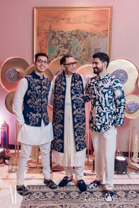 The Most Adorable Groom & Dad Shots We Spotted! | WedMeGood Twinning Outfits, India Fashion Men, Indian Groom Dress, Mens Traditional Wear, Indian Wedding Clothes For Men, Wedding Outfits For Family Members, Mens Indian Wear, Wedding Kurta For Men, Mens Wear Wedding