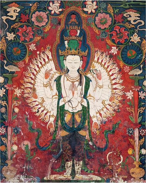 Murals of Tibet: Buddhist Art Revealed For The First Time Tibet Art, Southeast Asian Arts, Greek Statues, Lord Buddha, Thangka Painting, Tibetan Art, Eastern Art, The Embrace, Tibetan Buddhism