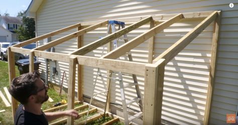 How to Make a DIY Greenhouse - I Like To Make Stuff Greenhouse Plans Diy, Greenhouse Attached To House, Diy Greenhouse Plans, Lean To Greenhouse, Outdoor Greenhouse, Greenhouse Shed, Lean To, Build A Greenhouse, Home Greenhouse