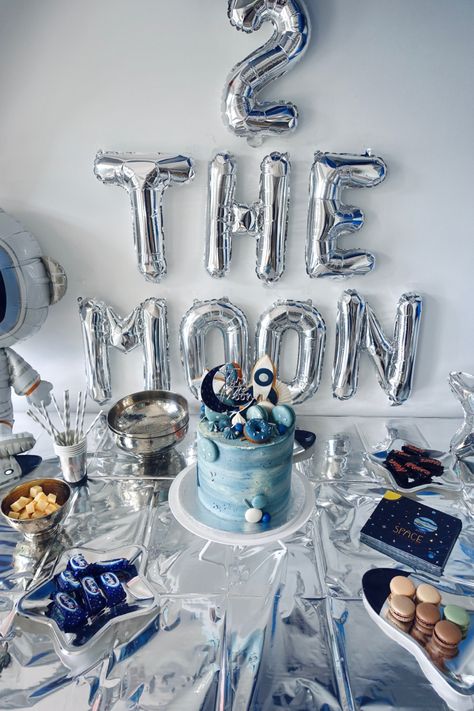 Two The Moon Birthday Decor, Four The Moon Party, 2 The Moon Party, Two Space Birthday Party, Space 2nd Birthday, Two The Moon Birthday Party Twins, Too The Moon Birthday Party, To The Moon Party Theme, Two The Moon And Back Birthday