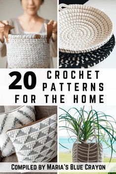 Crochet Home Decor Patterns, Crochet Room Decor, Crochet Room, Home Decor Patterns, Modern Haken, Blue Crayon, Modern Crochet Patterns, Crochet Basket Pattern, Crochet Home Decor