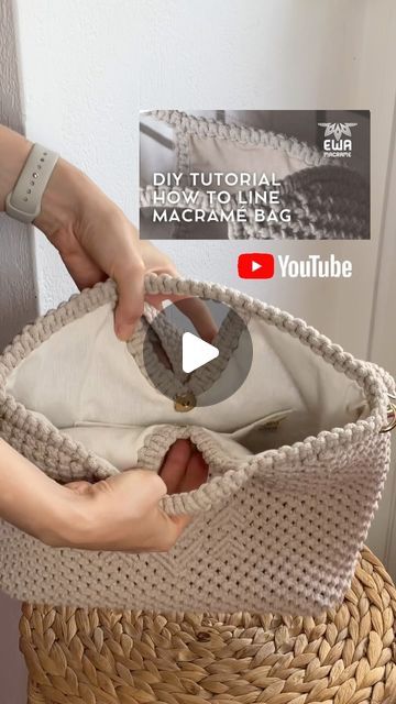 Diy Macrame Bag, Pocket Sewing, Macrame Thread, Stitch Lines, Macrame Bag, String Bag, Macrame Cord, Bags Tutorial, Jute Bags