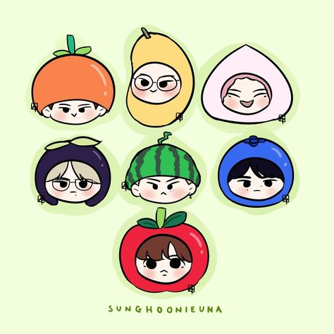 #ENHYPEN #FanArt #FanMade #Wallpaper #pfp #chamber5 Fruits Drawing, I Land, Fruit Wallpaper, Kpop Drawings, Dibujos Cute, Sketches Easy, Angry Birds, Kpop Fanart, Aesthetic Stickers