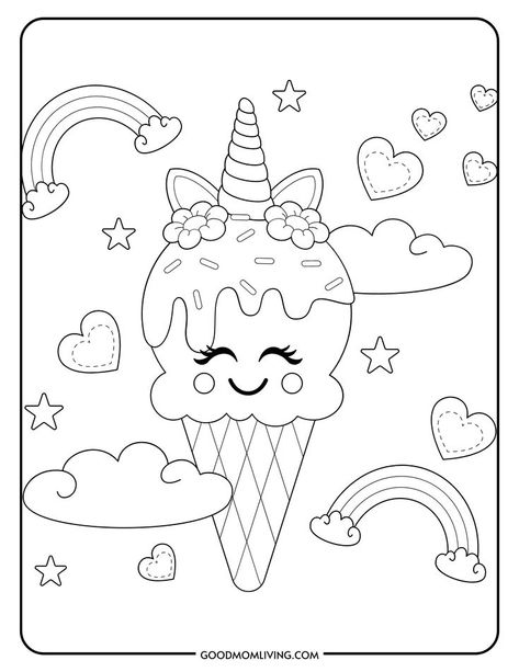 ice cream coloring pages for kids Coloring Pages Ice Cream, Ice Cream Cone Printable, Fall Leaves Coloring Pages, Ice Cream Coloring, Octopus Coloring Page, Ice Cream Coloring Pages, Monster Truck Coloring Pages, Free Kids Coloring Pages, Summer Coloring Pages