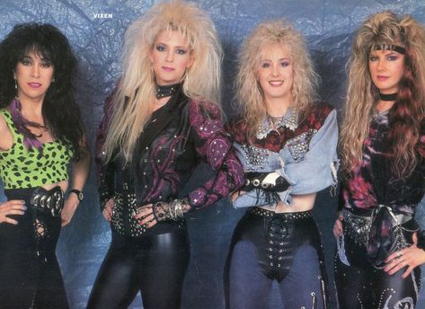 Vixen - the original classic line-up 80s Rock Fashion, Rock Star Hair, 80s Glam Rock, 80s Hair Metal, Rocker Hair, 80s Metal, Hair Metal Bands, 80s Hair Bands, Rock Hairstyles