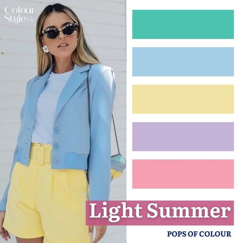 Summer Colours Outfits, Light Summer Colour Palette, Summer Personal Color, Light Summer Capsule Wardrobe, Light Summer Color Palette Outfits, Summer Undertone, Light Summer Outfits, Light Summer Style, Light Summer Color Palette