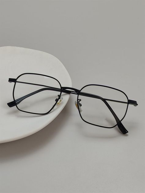 Men Geometric Frame Eyeglasses Clear Glasses     Copper Alloy Plain Full Rim Glasses   Men Accessories, size features are:Bust: ,Length: ,Sleeve Length: Trending Glasses For Men, Frames For Men Glasses, Eyeglass For Men, Mens Frames Eyeglasses, Transparent Glasses Frames Men, Stylish Glasses For Men Frames, Men Fashion Glasses, Glasses Frame Men, Aesthetic Glasses Frames Men