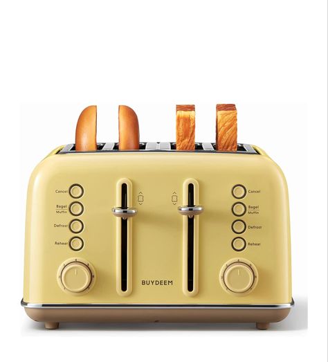 Yellow Toaster, Retro Toaster, Stainless Steel Toaster, Countertop Oven, Ultimate Breakfast, Breakfast Routine, Cord Storage, Control Panels, Bagels