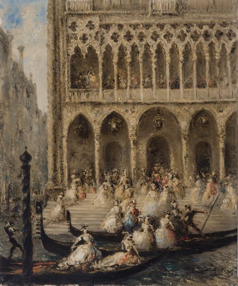 Ludolfs Liberts (Latvian 1895-1959) Carnival, Venice Venice Carnival Aesthetic, Blue Kingdom, Italian Carnival, 18th Century Aesthetic, Giacomo Casanova, Francesco Guardi, Venice Gondola, Venice Carnivale, Republic Of Venice