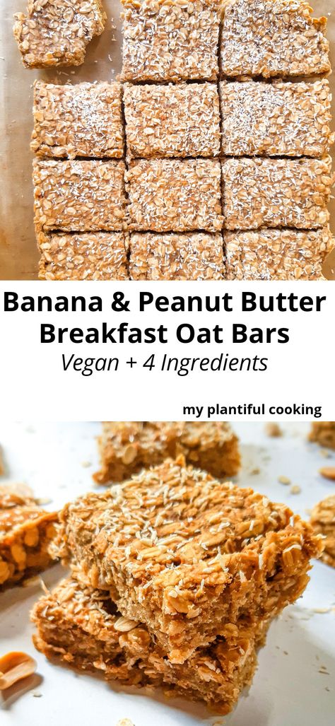 Breakfast Oat Bars, Healthy Oats Breakfast, Breakfast Butter, Gluten Free Breakfast Bars, Breakfast Bars Healthy, Breakfast Bars Recipe, Peanut Butter Breakfast, Oatmeal Breakfast Bars, Banana Peanut Butter