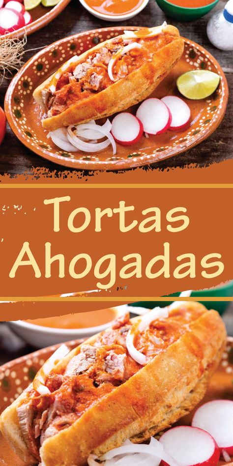 Tortas Ahogadas Recipe Guadalajara, Mexican Sandwiches, Mexican Torta, Mexican Tortas, Mexican Burger, Mexican Sandwich, Hispanic Recipes, Traditional Mexican Dishes, Mexican Bread