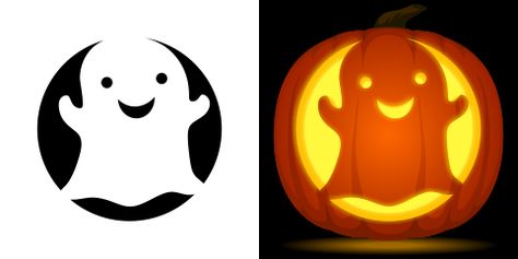 Cute Ghost Pumpkin Carving, Ghost Pumpkin Carving, Snack Halloween, Cute Ghost Pumpkin, Pumpkin Carving Stencil, Cute Pumpkin Carving, Halloween Pumpkin Carving Stencils, Pumkin Carving, Creative Pumpkin Carving