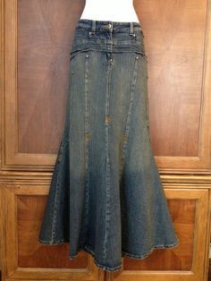 Long Jean Skirts on Pinterest | Long Denim Skirts, Pentecostal ... Denim Skirt Long, 일본 패션, Long Jeans, Skirt Long, Mode Ootd, Modieuze Outfits, Jeans Rock, Gyaru, Jean Skirt