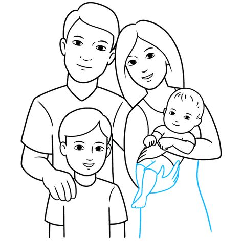 Family Picture Drawing, Challenge Instagram, Family Coloring Pages, Animal Rabbit, Family Drawing, Drawing Cartoon Characters, Family Coloring, Coloring Ideas, Family Cartoon