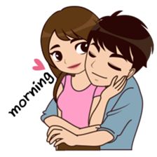 Cute, funny, lovely couple sticker for those who in love Good Morning Couple, Love Cartoon Couple, Funny Couple, Cute Couple Quotes, Cartoons Love, Cute Love Stories, Cute Couple Cartoon, Cute Cartoon Pictures, Lovely Couple