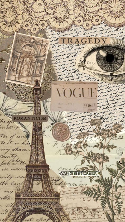 Aesthetic Pages Printable, Beige Paper Wallpaper, Aestheticwallpaper Beige, Vintage Paris Wallpaper, French Wallpaper Aesthetic, French Wallpaper Iphone Aesthetic, Vogue Wallpaper Aesthetic, Vintage Aestheticwallpaper, Kolaj Wallpaper