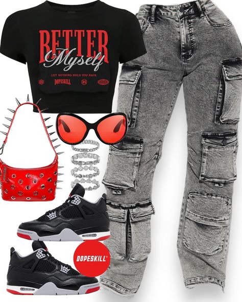 shirt by @dopeskill.brand, discount code : Trecy “ 🥰 Birthday Outfits Ideas, Black Shirt Outfit, Fall Baddie, Baddie Vibes, Baddie Style, Teen Swag Outfits, Birthday Fits, Lit Outfits, Fasion Outfits