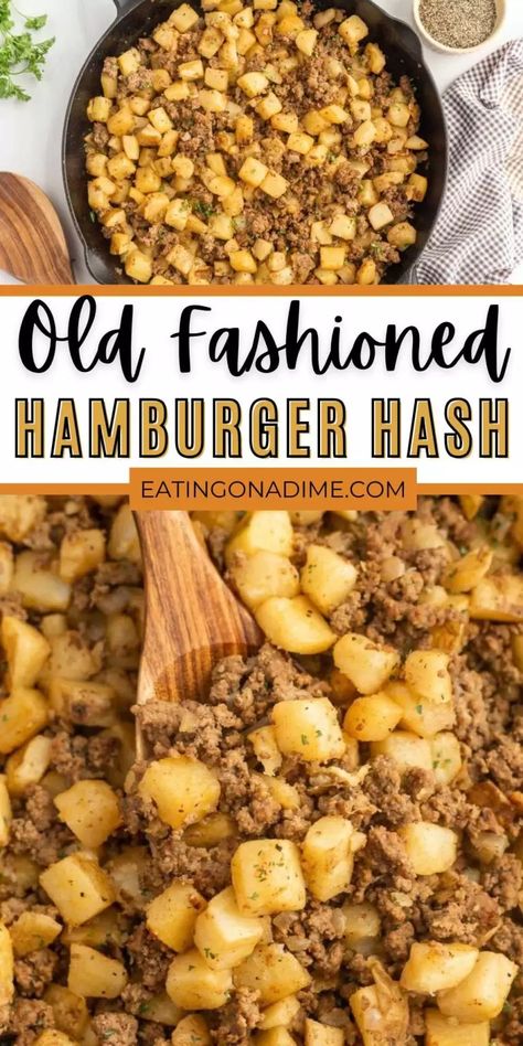 Fried Potatoes And Ground Beef, Hamber Recipes Ground Beef And Potatoes, Easy Hamburger Meat Recipes 3 Ingredients, Hamburger Meat And Potatoes, Hamburger Meat Recipes Stove Top, Hamburger Casseroles, Hamburger Hash, Potato Ideas, Crockpot Ground Beef