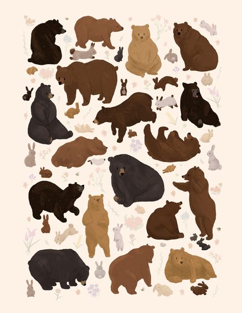 Bear Illustration, My Class, Things That, To Draw, Bears, Animals, White