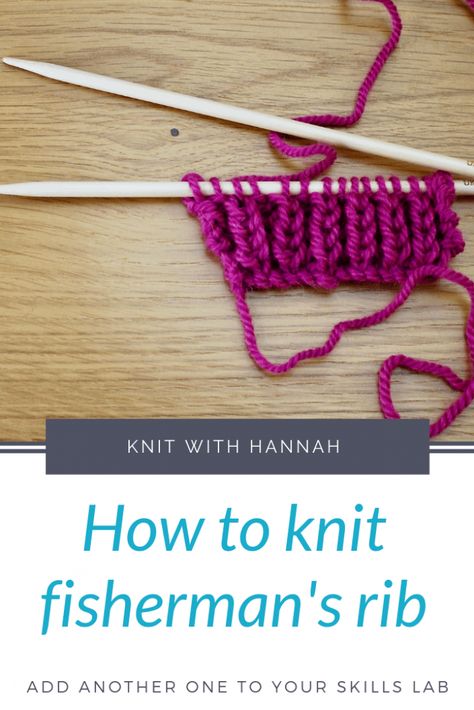 Knit Stitches For Beginners, Easy Scarf Knitting Patterns, Rib Stitch Knitting, Fisherman's Rib, Fishermans Rib, Diy Scarf, Knitted Afghans, Beginners Knitting, Scarf Knitting Patterns