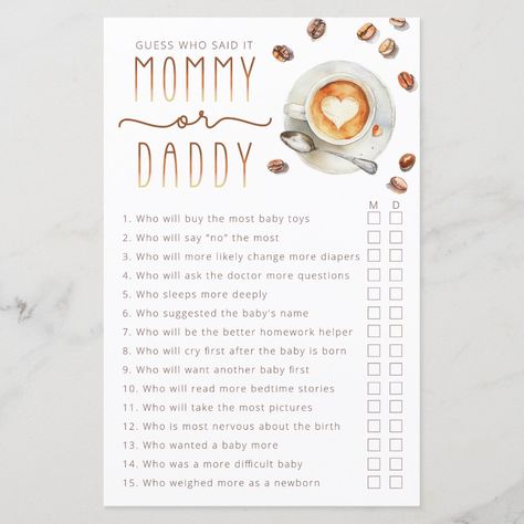 Mommy Or Daddy Baby Shower Game, Couples Baby Shower Games, Safari Baby Girl, Easy Baby Shower Games, Baby Shower Games Coed, Funny Baby Shower Games, Baby Shower Party Games, Parents To Be, Couples Baby Showers