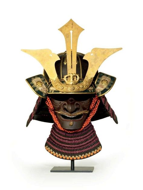 A sujibachi kabuto (ridged helmet), Edo period, 17th century Shogun Mask, Samurai Masks, Japanese Armor, Samurai Mask, Samurai Helmet, Samurai Artwork, Japanese Mask, Armadura Medieval, Japanese Warrior