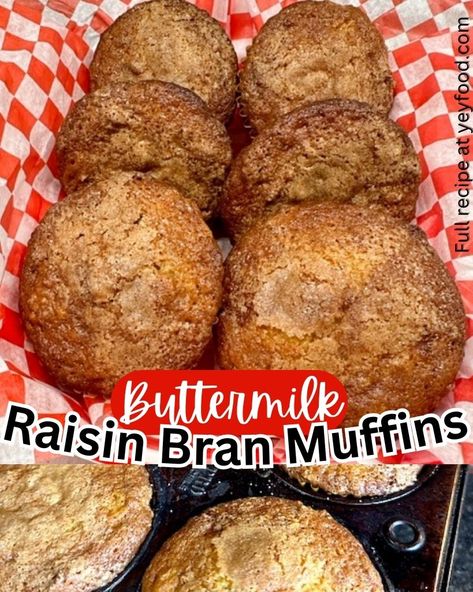 Amazing Buttermilk Raisin Bran Muffins - yeyfood.com Rasin Bran Muffins, Raisin Bran Cereal Muffins, Bran Cereal Muffins, Buttermilk Bran Muffins, Raisin Bran Muffin Recipe, Pastry Pinwheels, Raisin Bran Cereal, Raisin Bran Muffins, Puff Pastry Pinwheels