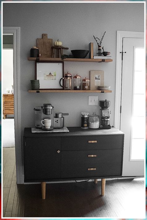 Coffee Bar - Amazon.com, one of the world's largest store. Click today to get what you are looking for. Koffie Stations, Coffee Bar Decorations, Kaffe Station, Coffee Bar Ideas Kitchen, Coffee Bar In Kitchen, Bar In Kitchen, Kaffe Bar, Coffee Bar Ideas Kitchen Counter, Kitchen Coffee Bar