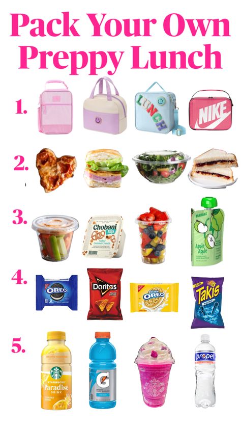 Perfect guide to pack a preppy lunch for school or anything else. Preppy Lunch, Quick School Lunches, Homemade School Lunches, Lunch For School, Kids Lunch Box Meals, Food Calorie Chart, Easy School Lunches, Back To School Lunch, School Lunch Recipes