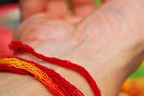 Red Thread (Kalava) Saffron Threads, Hindu Rituals, Unmarried Women, Sacred Threads, Inauguration Ceremony, Women Tie, Hindu Mythology, Red Thread, Black Thread