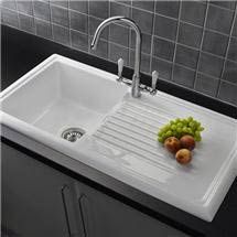 Reginox White Ceramic 1.0 Bowl Kitchen Sink with Mixer Tap Medium Image White Ceramic Kitchen Sink, Sink With Drainboard, Porcelain Kitchen Sink, Kitchen Sink Remodel, Ceramic Kitchen Sinks, Best Kitchen Sinks, Drainboard Sink, White Kitchen Sink, Kitchen Sink Taps