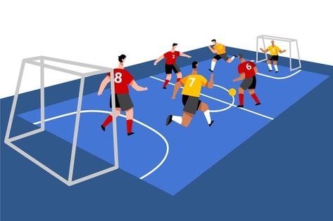 Campo de futsal com jogadores Vetor grát... | Free Vector #Freepik #freevector #esporte #futebol #jogo #equipe Sport Pictures, Soccer Game, Sports Pictures, Sport Football, كرة القدم, Football Soccer, Portfolio Design, Premium Vector, Vector Free