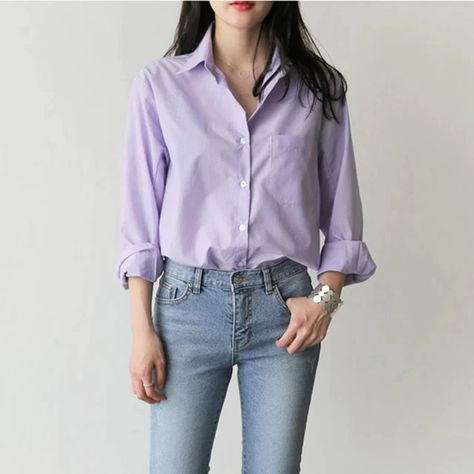 Full Sleeve Women, Lady Tops, Striped Shirt Women, Female Tops, Women Sweaters Winter, Color Lila, Fashion Female, Blouse Price, Purple Blouse