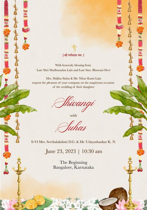 Hindu Engagement Invitation Cards, Yellow Invitation Card, Kanchi Periyava, Indian Wedding Invitation Templates, Diwali Invite, Pooja Invitation, Haldi Invite, Haldi Invitation, Invite Background