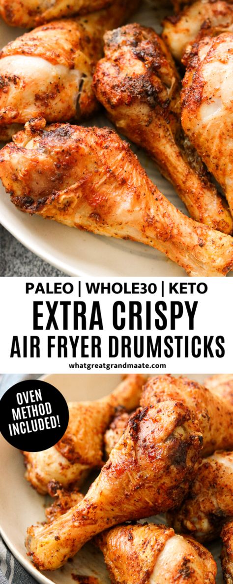 Air Fryer Drumsticks, Air Fryer Recipes Keto, Enchiladas Suizas, Whole30 Dinner, Keto Air Fryer, Whole30 Chicken, Whole30 Keto, Air Fryer Oven Recipes, Air Fry Recipes