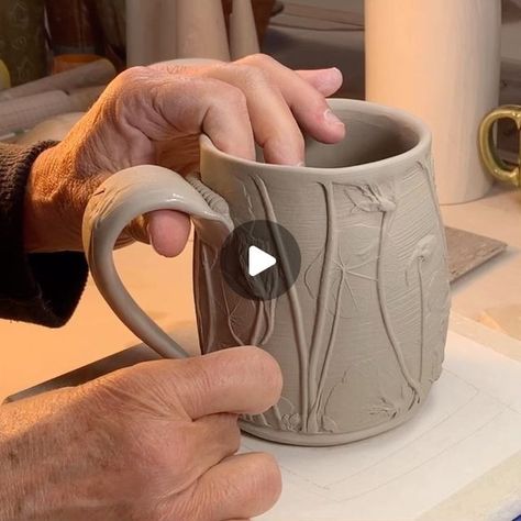 3,666 likes, 103 comments - naturalelementspottery on October 10, 2021: "Handles for mugs. This is one way to make coil handles for hand built mugs. I use a couple of different techniques to make handles and will post the other option soon. Thanks for following along! pottery_lovers #clayvideos #potteryvideo #potteryvideos #pottery_videos #ceramicsvideos #clay #ceramics #pottery #crafts #craft #potterylove #handbuilding #handbuiltceramics #handbuiltpottery #slabbuiltceramics #slabbuilding #slab How To Make Ceramic Handles, Hand Built Mugs Clay, Hand Built Mugs Clay Pottery Ideas, Pottery Mug Handles Ideas, Slip Trailing Pottery Patterns, Pottery Handles Ideas, Ceramic Slab Ideas, Pottery Mug Handles, Slab Mug Ideas