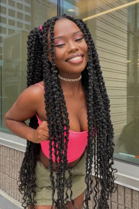 Butterfly Braid, Passion Twists, Box Braids Hairstyles For Black Women, Braided Ponytail Hairstyles, Twist Braid Hairstyles, Protective Hairstyles Braids, Pretty Braided Hairstyles, Braids With Curls, Natural Hair Braids