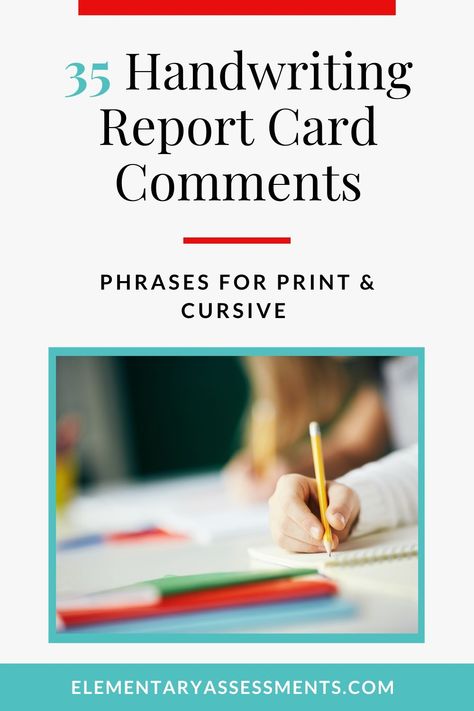 Use this list of 35 meaningful handwriting report card comments to note students' progress in penmanship. Phrases for cursive and print included. #reportcardcommentshandwriting, #reportcardcommentsthird, #fourthreportcardcomments, #reportcardcomments5th Report Comments, Report Card Comments, Report Cards, Struggling Students, Instructional Strategies, Artist Quotes, Middle School Teachers, Report Card, Middle School Student