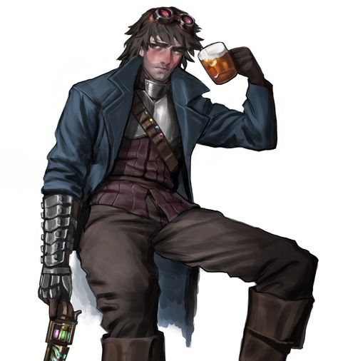 Dnd Artificer Battlesmith Steel Defender, Artificer Dnd Male Human, Human Artificer Male, Dnd Engineer, D&d Artificer, Dnd Steampunk Character, Artificer Dnd Male, Fantasy Engineer, Dnd Artificer Art