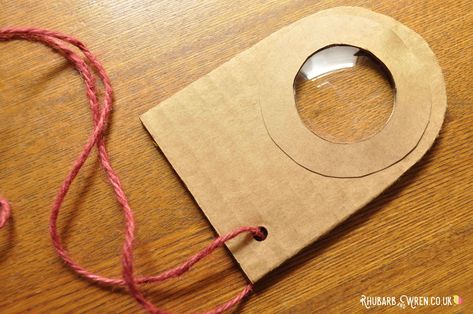 How to make a (cardboard) real magnifying glass! - Rhubarb and Wren Magnifying Glasses Craft, Magnified Vbs Crafts, Diy Magnifying Glass For Kids, Mystery Crafts For Kids, Magnified Vbs 2025 Crafts, Vbs 2025 Magnified Crafts, Magnifying Glass Craft, Magnified Vbs 2025, Vbs Magnified